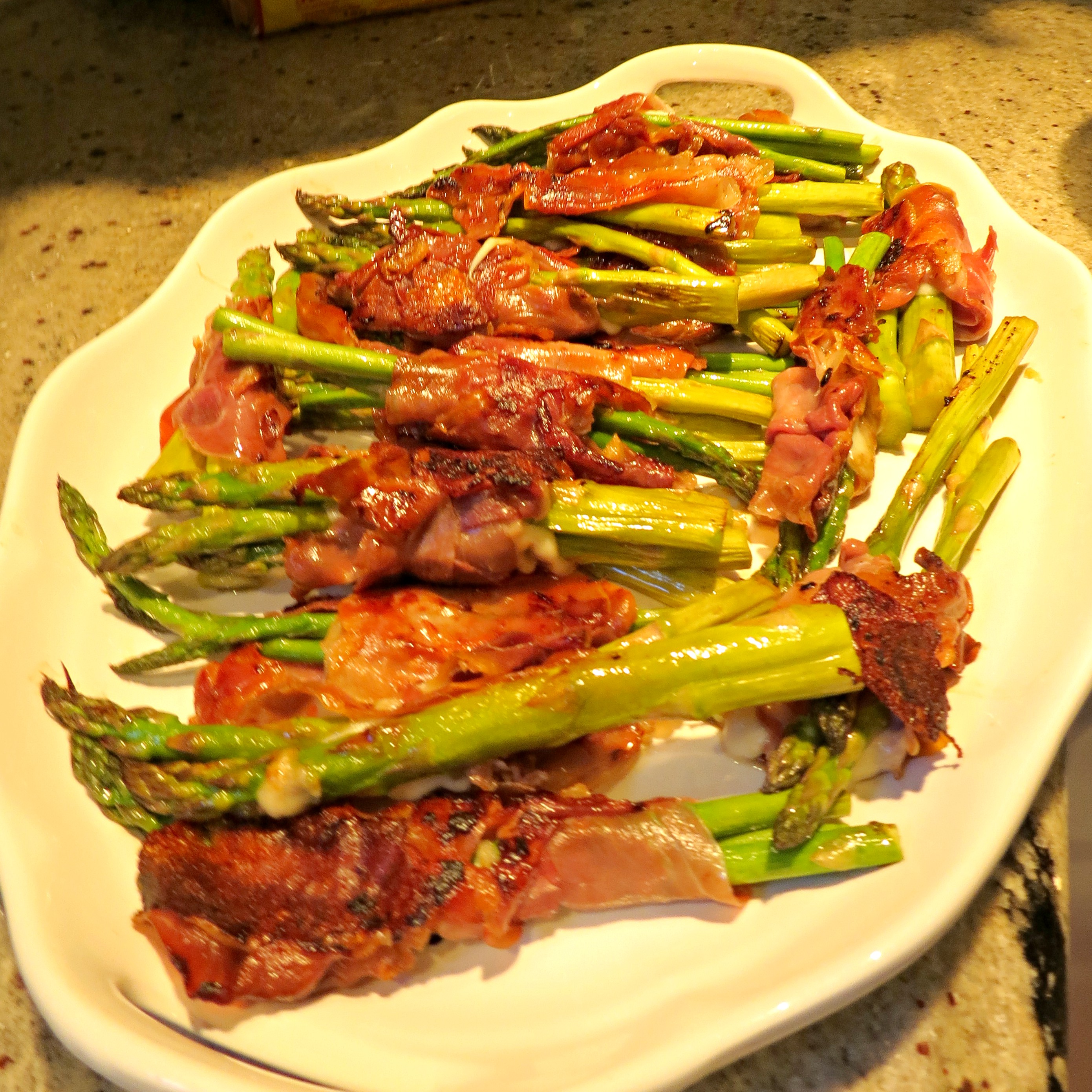 HONEY CHICKEN THIGHS AND PROSCIUTTO ASPARAGUS The New Home is Where