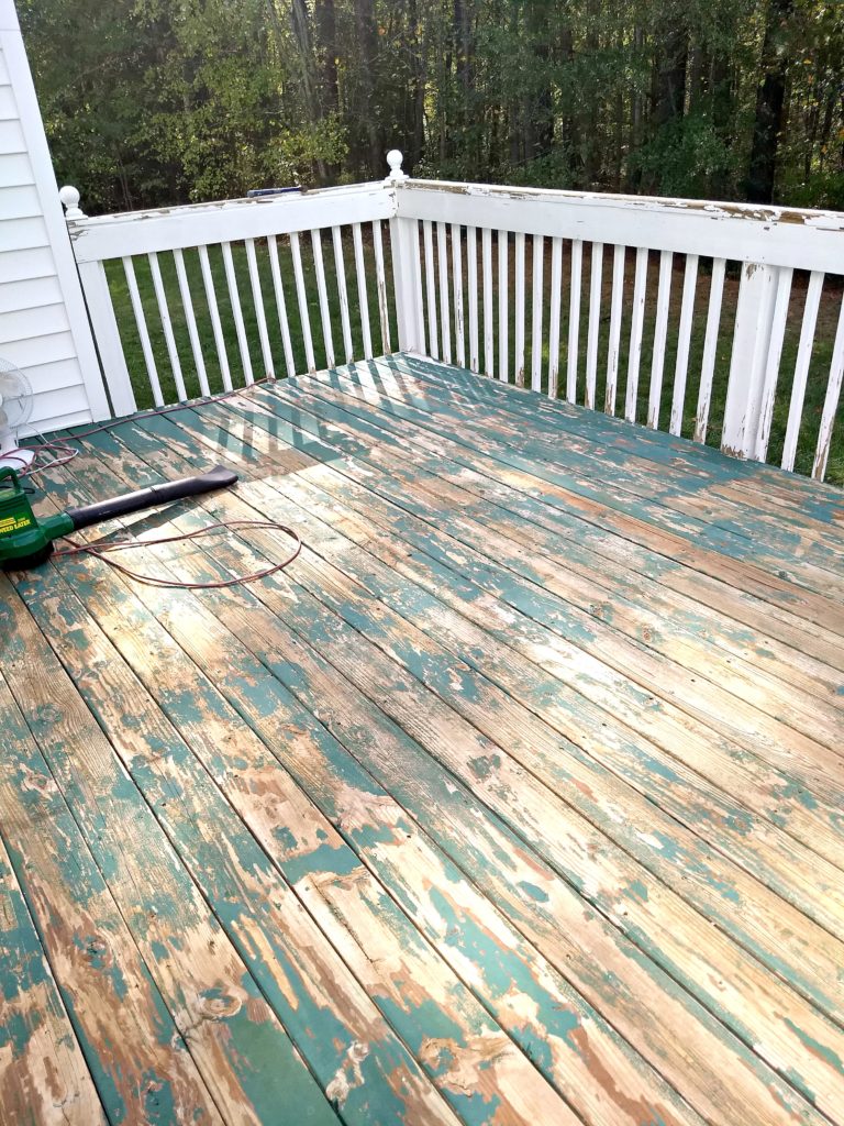 power washed deck
